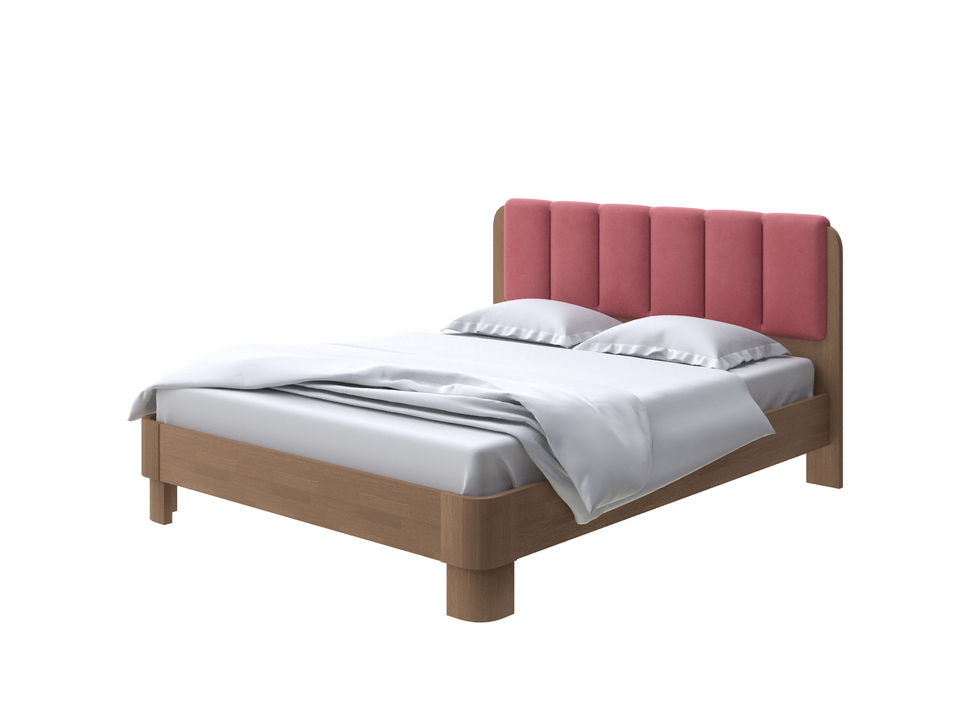 Мягкая Кровать Орматек Wood Home 2 (Ткань: Микрофибра Антик (сосна) с брашированием/Diva Марсала) 160x200